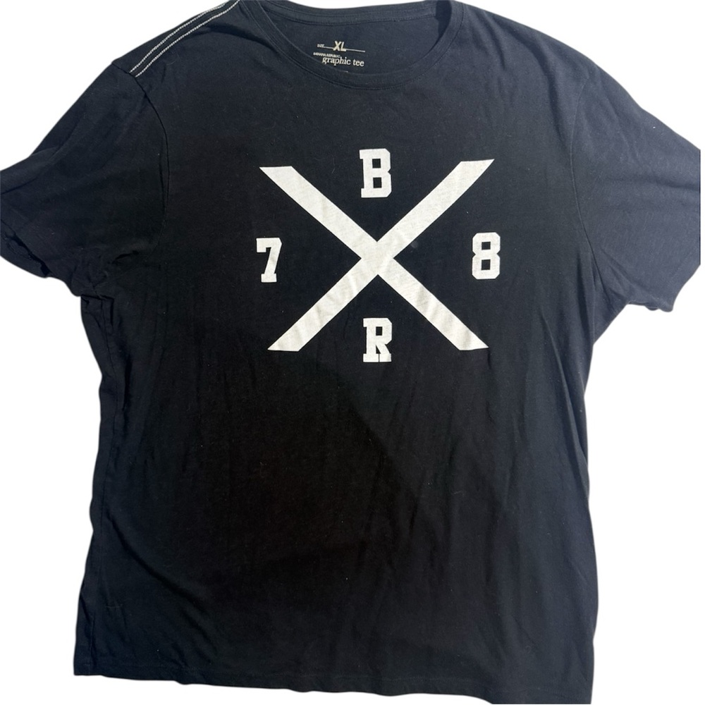 Banana Republic BR 78 Graphic Tee XL Black Logo Crewneck T Shirt